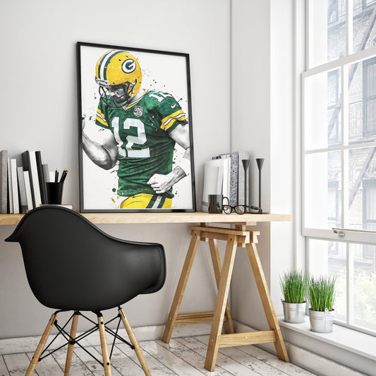 Aaron Rodgers Poster Print on Quality Satin Paper