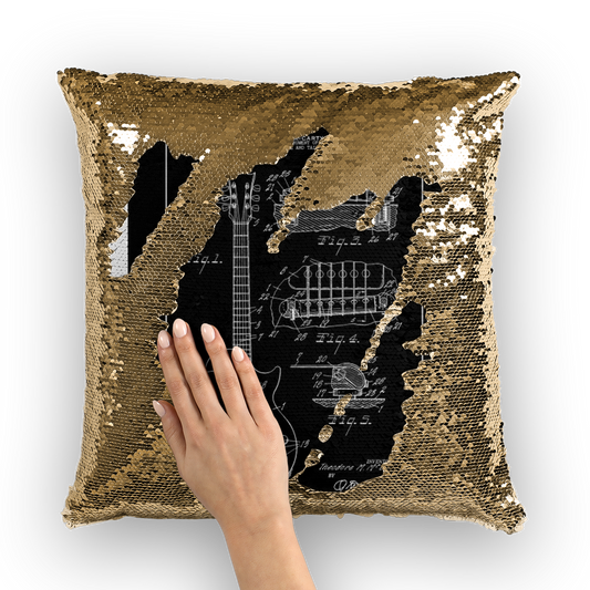 Gibson Les Paul Patent Sequin Cushion Cover for Home Decor