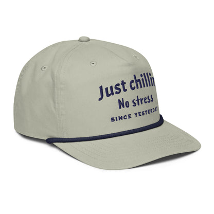 Just chillin' no stress Golf rope cap - StyleMZ