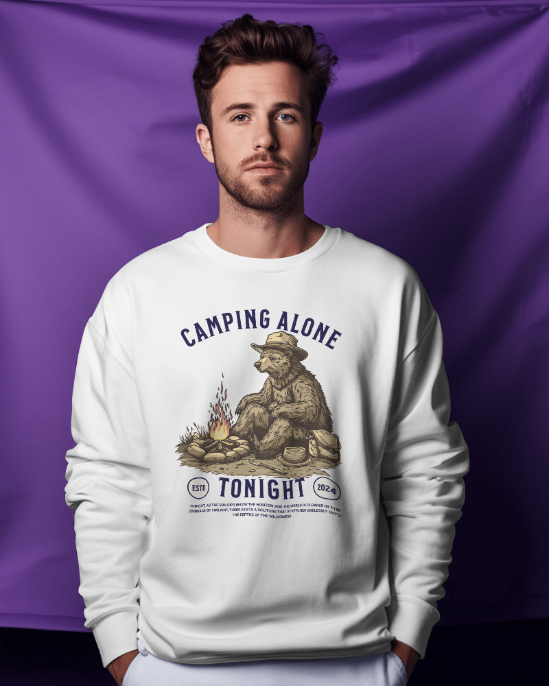 Long-sleeve - Camping Alone Unisex Heavy Blend™ Crewneck Sweatshirt - StyleMZ