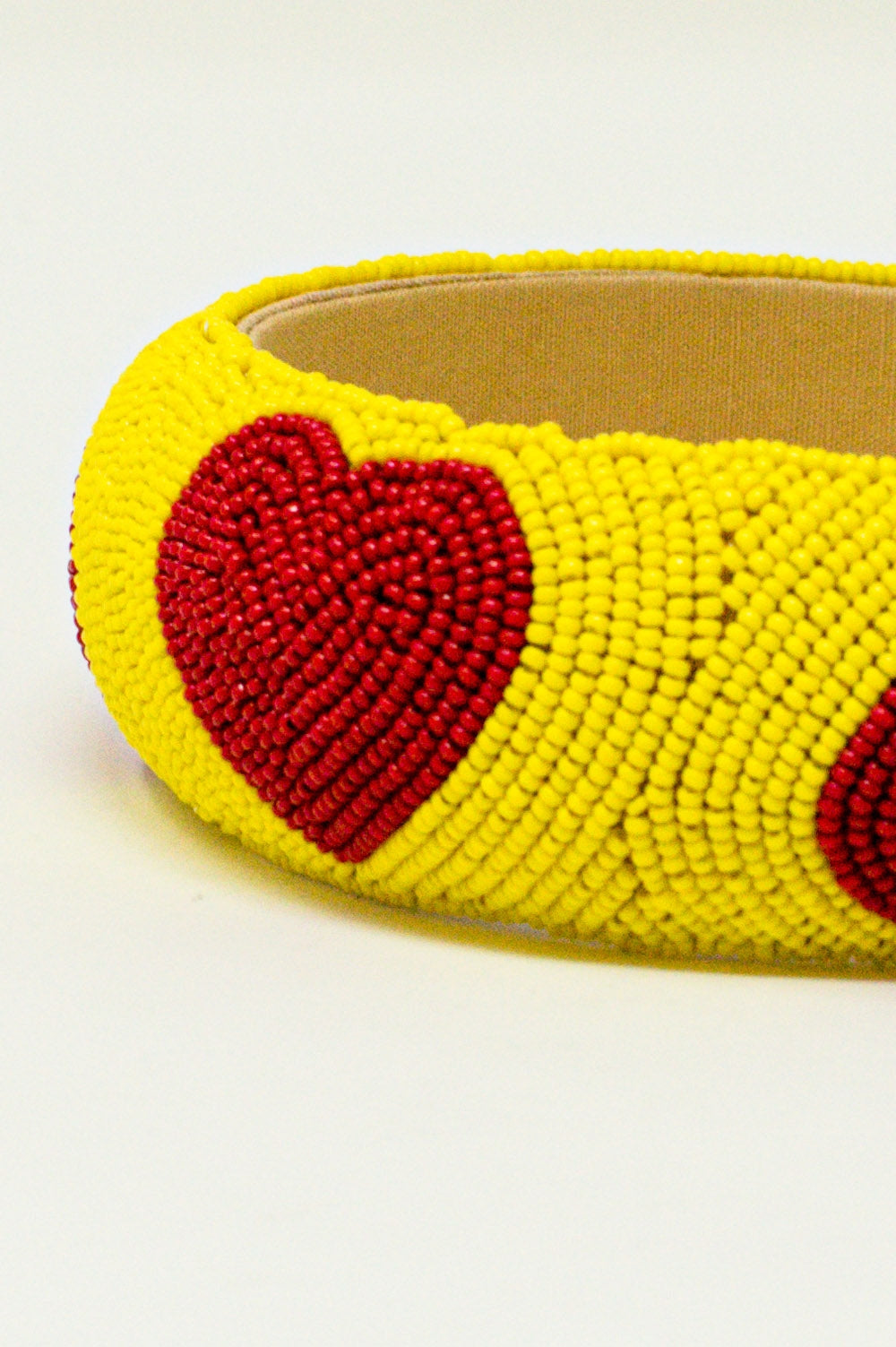 Heart Detail Beads Headband in Yellow for Romantic Style