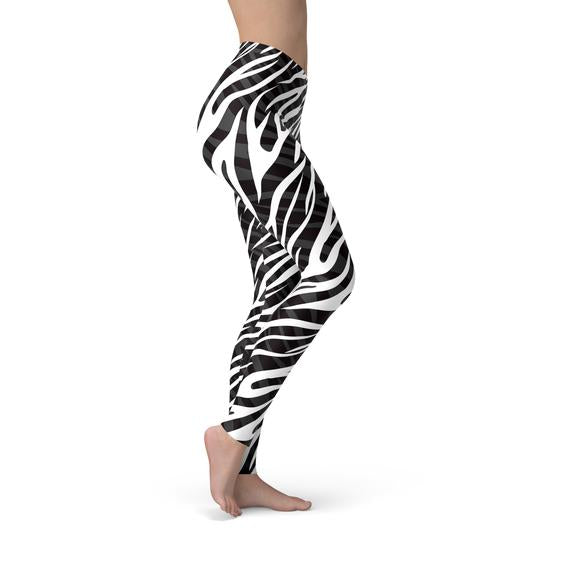 Womens Zebra Stripes Leggings - Stylemz