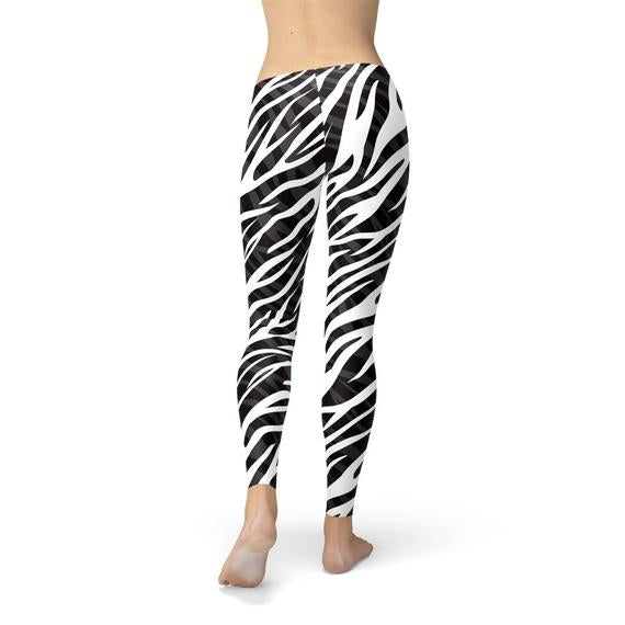 Womens Zebra Stripes Leggings - Stylemz