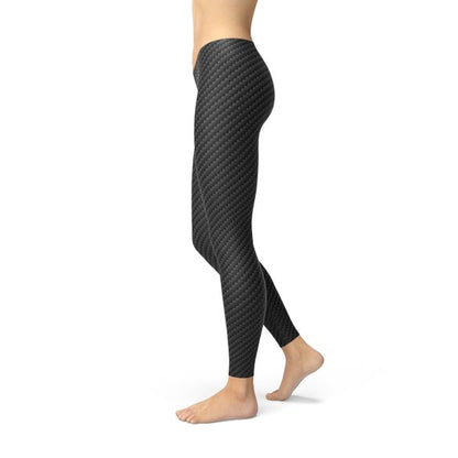 Womens Black Carbon Fiber Leggings for Active Lifestyle