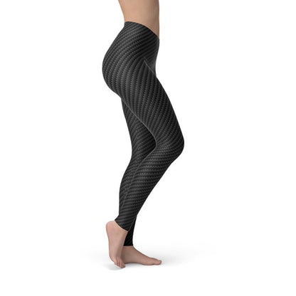 Womens Black Carbon Fiber Leggings for Active Lifestyle