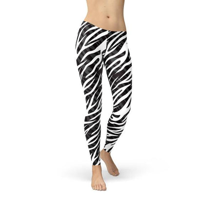 Womens Zebra Stripes Leggings - Stylemz