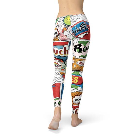 Womens Comic Book Leggings - Stylemz