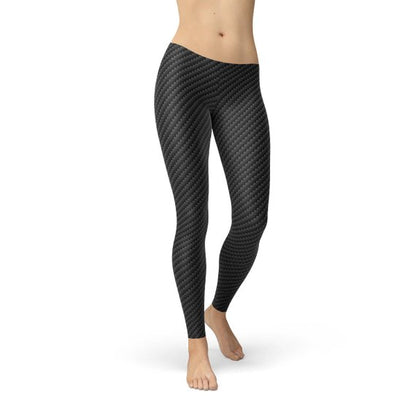 Womens Black Carbon Fiber Leggings for Active Lifestyle