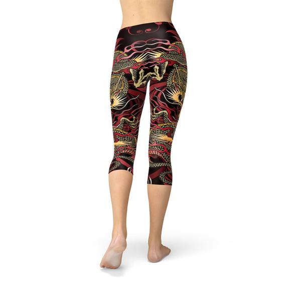 Womens Dragon Capri Leggings - Stylemz