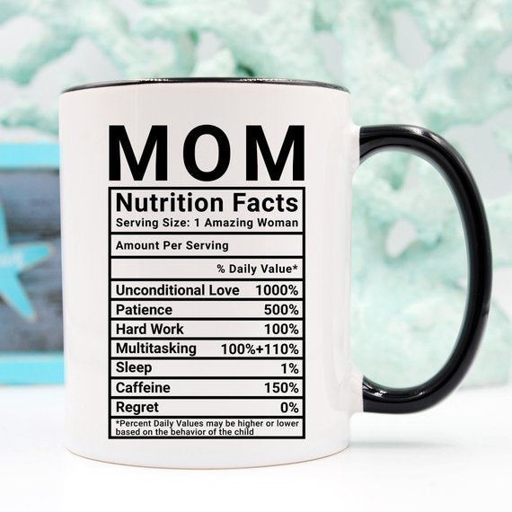 Mother's Day Coffee Mug - Mom Nutrition Facts - - Stylemz