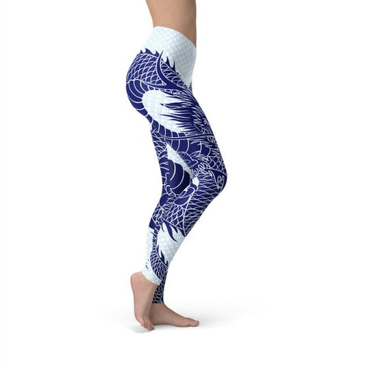 Womens Japanese Dragon Leggings - Stylemz