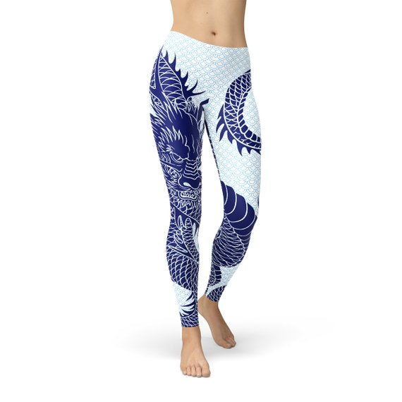 Womens Japanese Dragon Leggings - Stylemz