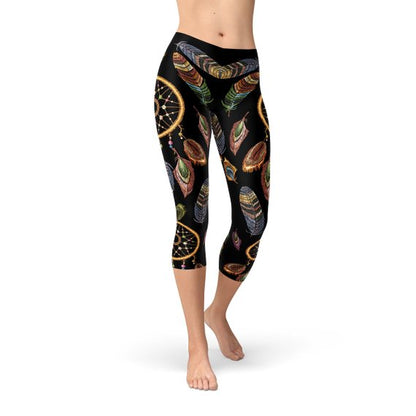 Womens Dreamcatcher Capri Leggings - Stylemz