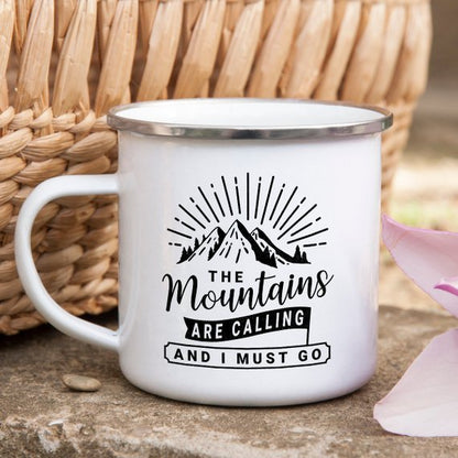 Mountain Mug Enamel Mug Wanderlust Camping Mug The - Stylemz