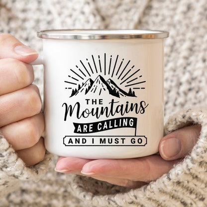 Mountain Mug Enamel Mug Wanderlust Camping Mug The - Stylemz