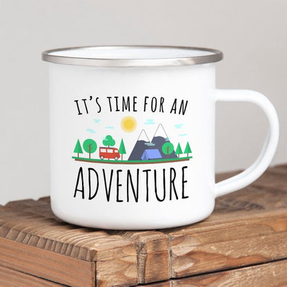 Adventure Mug Enamel Mug Wanderlust Camping Mug - Stylemz