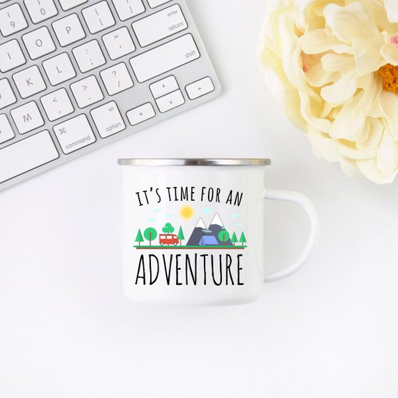 Adventure Mug Enamel Mug Wanderlust Camping Mug - Stylemz