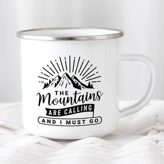 Mountain Mug Enamel Mug Wanderlust Camping Mug The - Stylemz