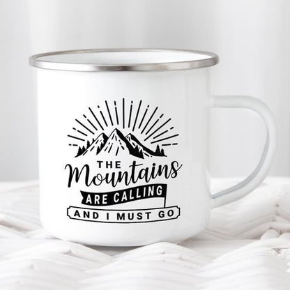 Mountain Mug Enamel Mug Wanderlust Camping Mug The - Stylemz