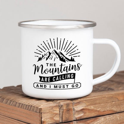 Mountain Mug Enamel Mug Wanderlust Camping Mug The - Stylemz