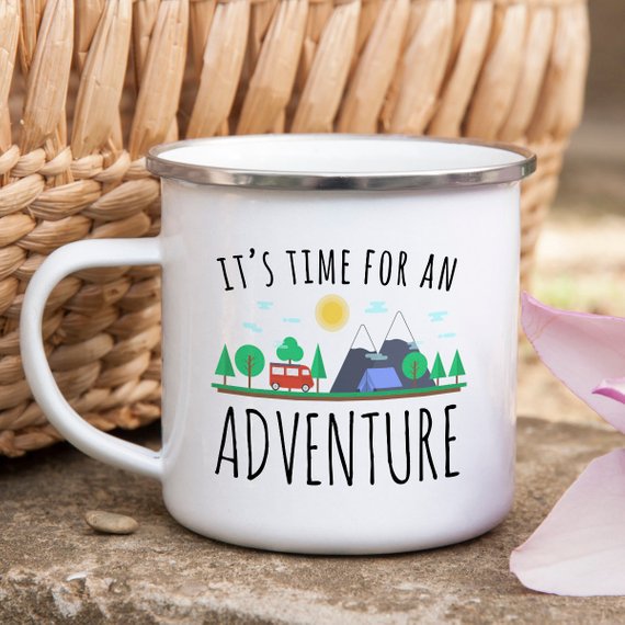 Adventure Mug Enamel Mug Wanderlust Camping Mug - Stylemz