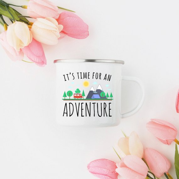 Adventure Mug Enamel Mug Wanderlust Camping Mug - Stylemz