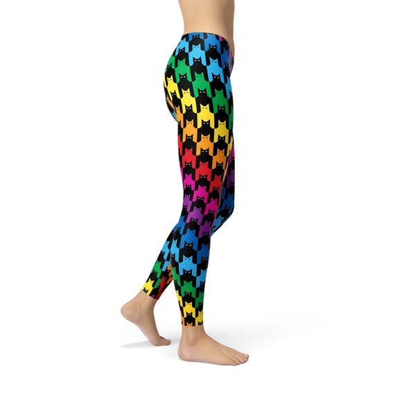 Womens Cat Houndstooth Leggings - Stylemz