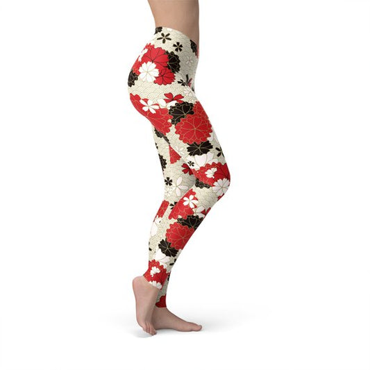 Womens Japanese Cherry Blossom Leggings - Stylemz