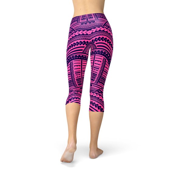 Purple Maori Capri Leggings for Active Women Comfort Fit