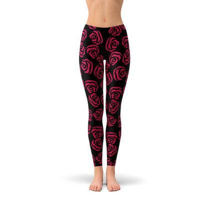 Red Roses Leggings for Women - Stylish Activewear Pants