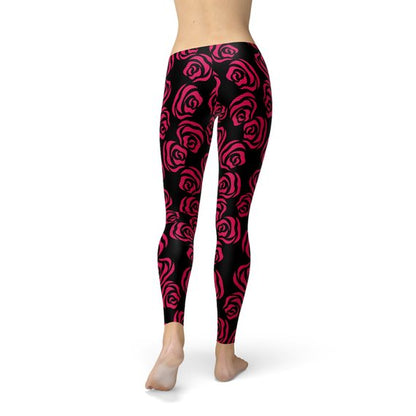 Red Roses Leggings for Women - Stylish Activewear Pants