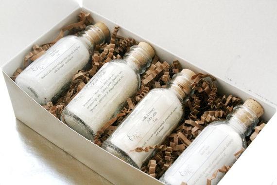 Bath Salt Gift Set, Spa Gift Set in Elegant Gold Box