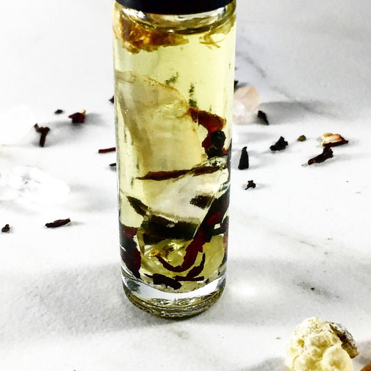 Essential Oil Blend with Crystals Frankincense Palo Santo