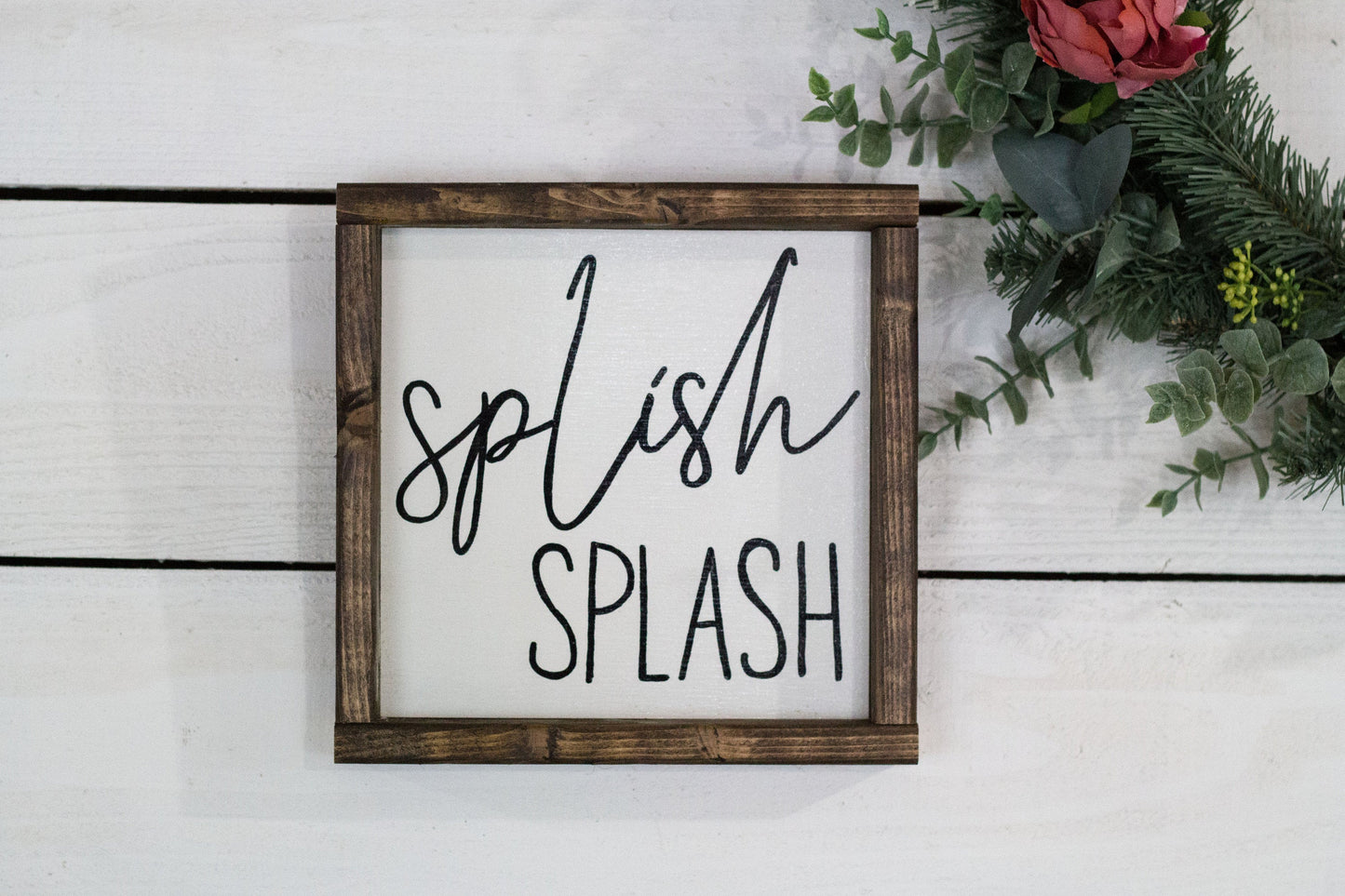 Splish Splash Wood Sign Handmade Rustic Decor Wall Art