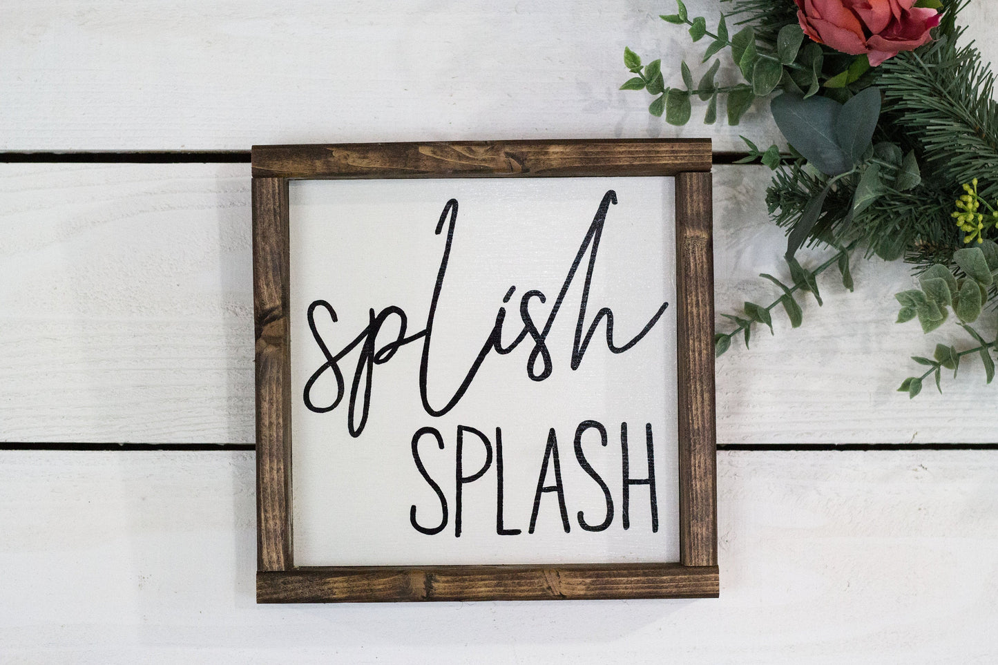 Splish Splash Wood Sign Handmade Rustic Decor Wall Art