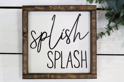 Splish Splash Wood Sign Handmade Rustic Decor Wall Art