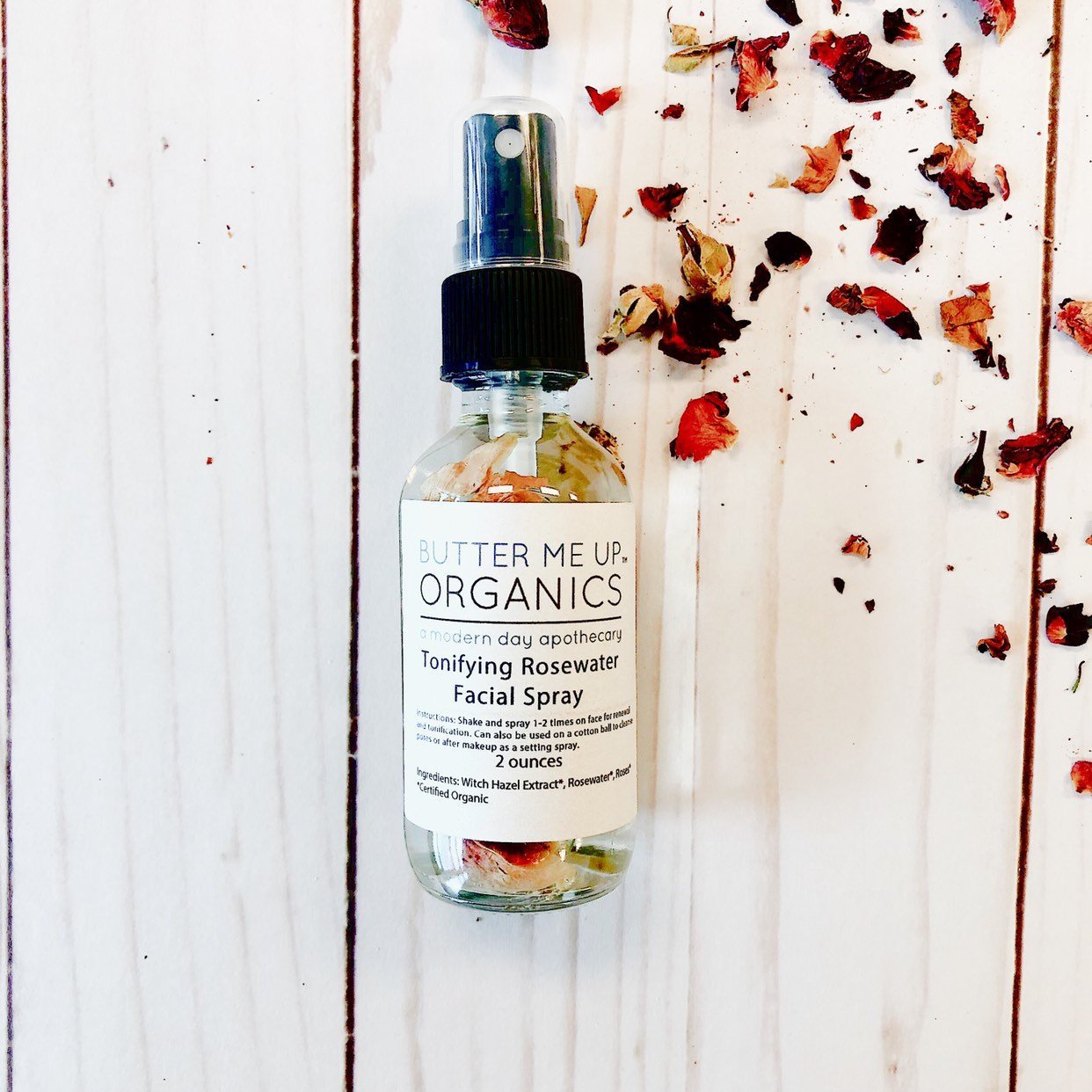 Organic Rosewater Toner Facial Mist Makeup Setting Spray