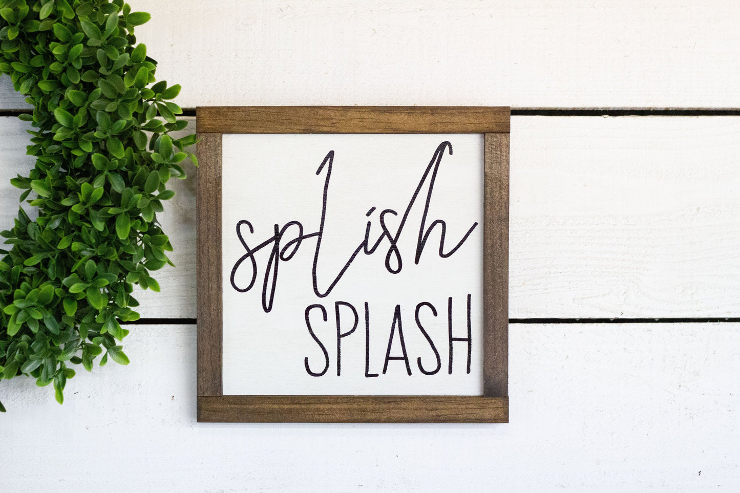 Splish Splash Wood Sign Handmade Rustic Decor Wall Art