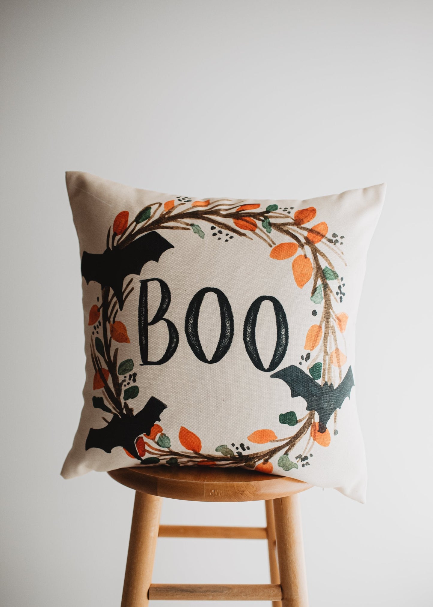 Boo Halloween Wreath Pillow Cover | Fall Decor | Farmhouse Pillows