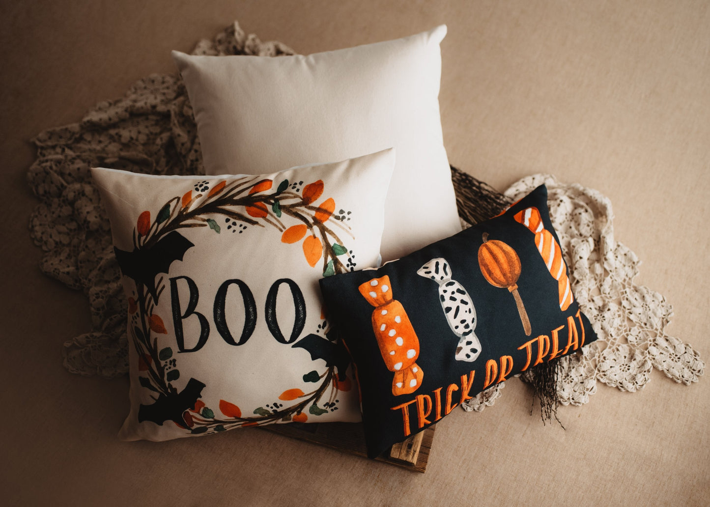 Boo Halloween Wreath Pillow Cover | Fall Decor | Farmhouse Pillows