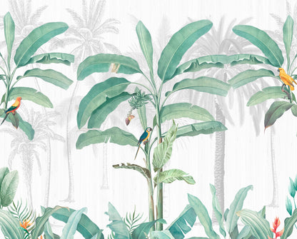 Tropical Banana Leaves Wallpaper Mural