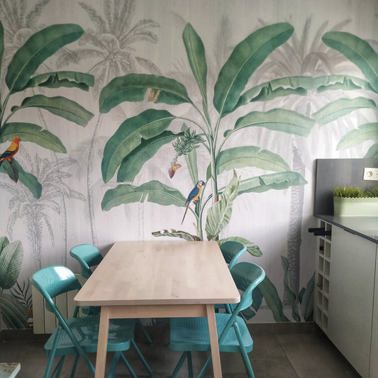 Tropical Banana Leaves Wallpaper Mural for Home Decor