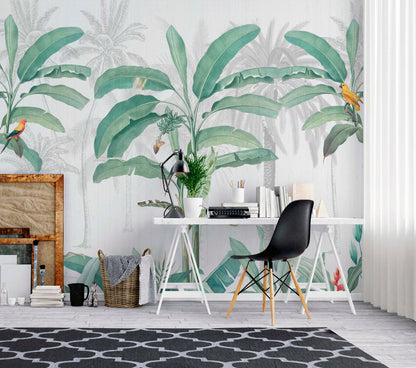 Tropical Banana Leaves Wallpaper Mural