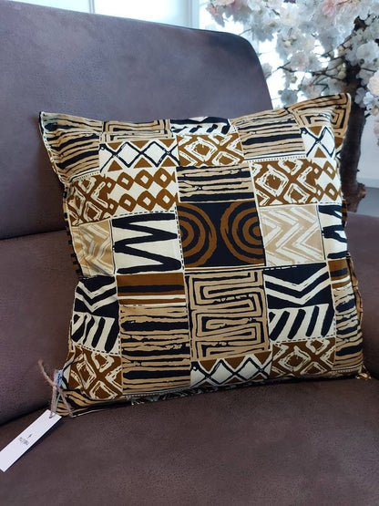 Set of 2 / 4 African Print Mudcloth Boho Cushion Cover