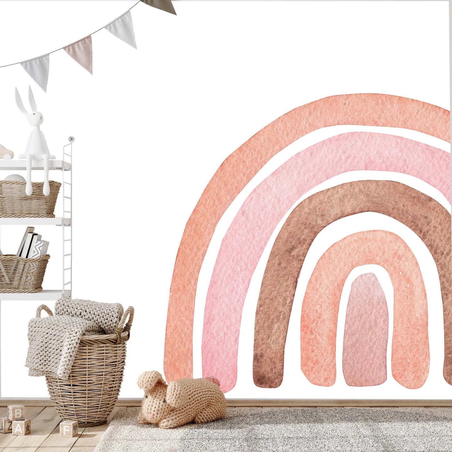 Boho Rainbow Wallpaper Mural for Kids' Rooms