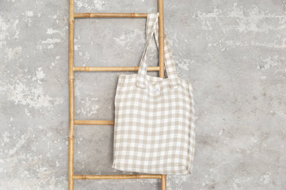 Striped Dark Grey Linen Weekender Bag for Every Occasion