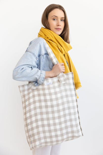 Striped Dark Grey Linen Weekender Bag for Every Occasion