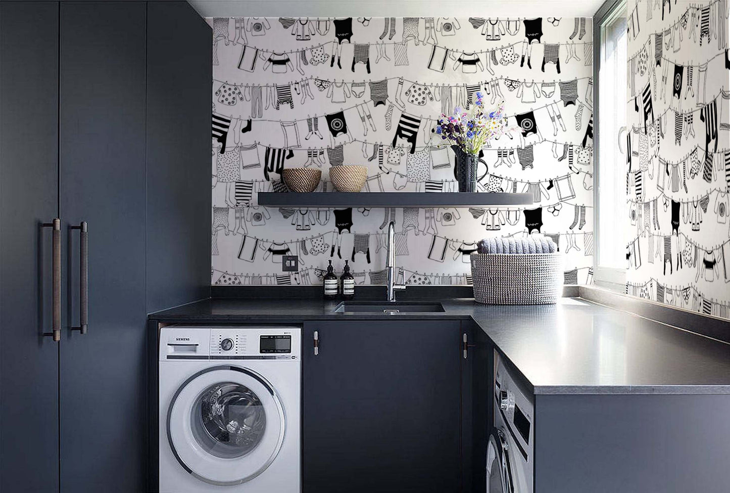 Laundry Drying Clothes Wallpaper for Cozy Spaces