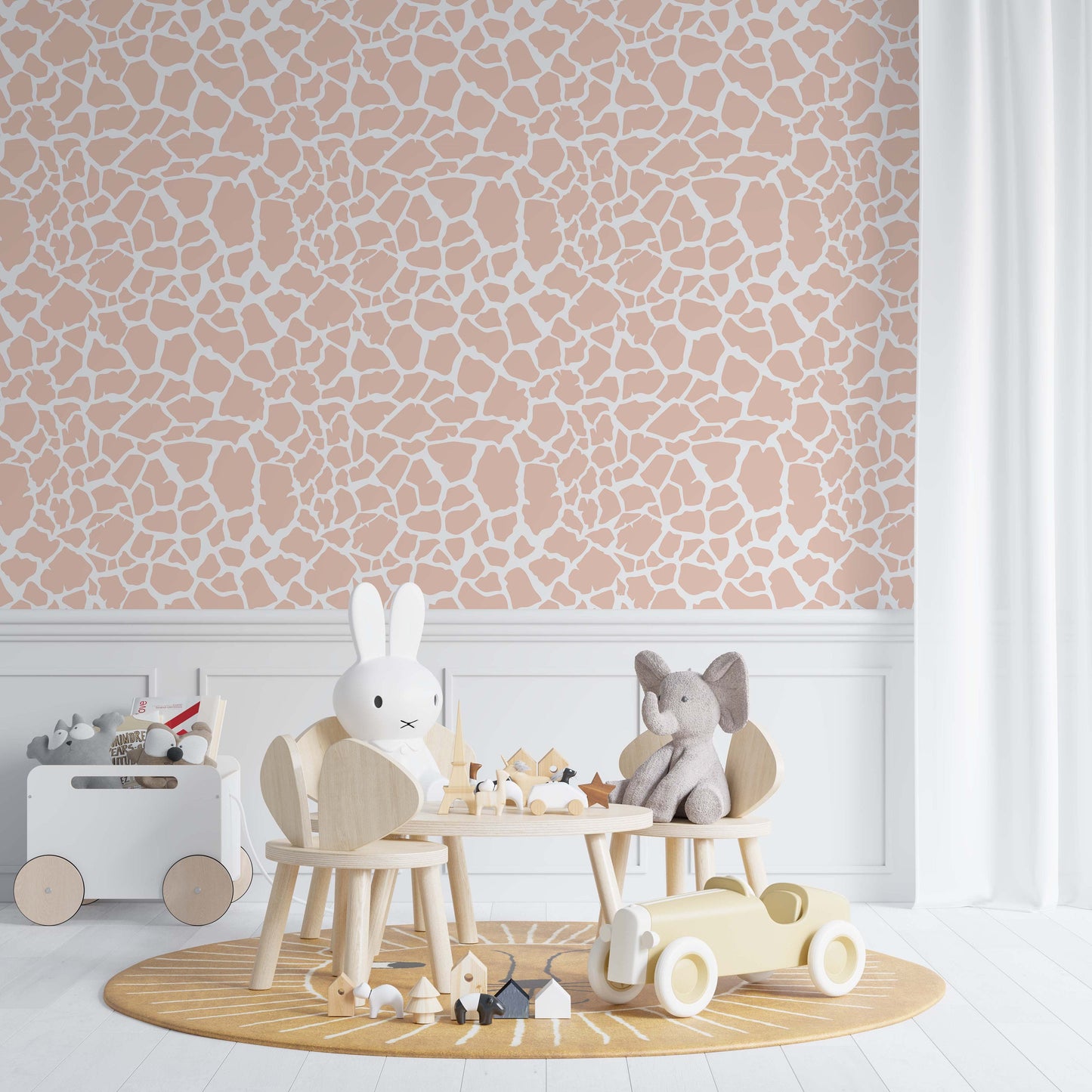 Giraffe Pattern Removable Wallpaper for Kids Rooms