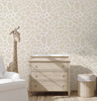 Giraffe Pattern Removable Wallpaper for Kids Rooms